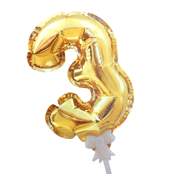 GLOBO METALICO STICK AUTOINFLABLE NUM 13 CM N?3 X1 UNI - 1