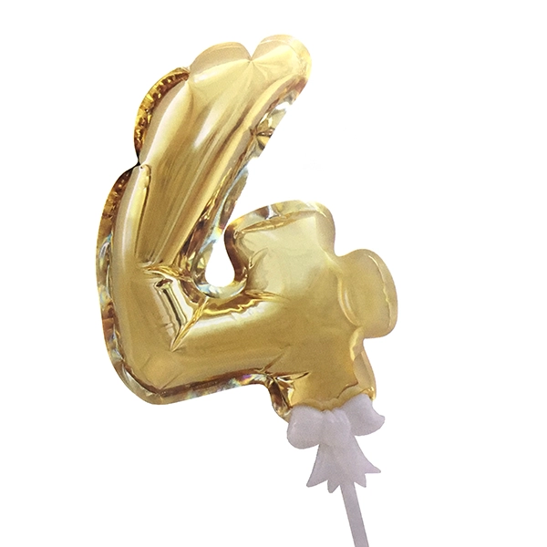 GLOBO METALICO STICK AUTOINFLABLE NUM 13 CM N?4 X1 UNI - 1
