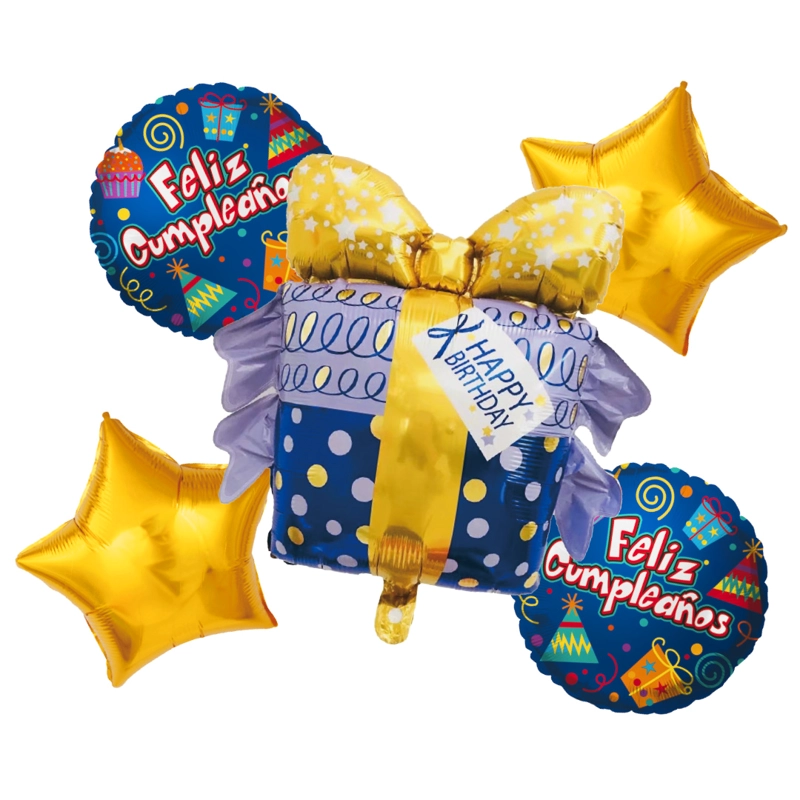 SET 5 GLOBO FELIZ CUMPLE REGALO X1 UNI - 1