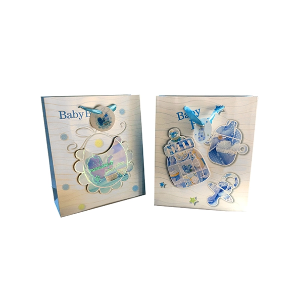 BOLSA DE REGALO BABY BOY GLITTER 3D 19,5X23,5 CM X12 UNI - 1