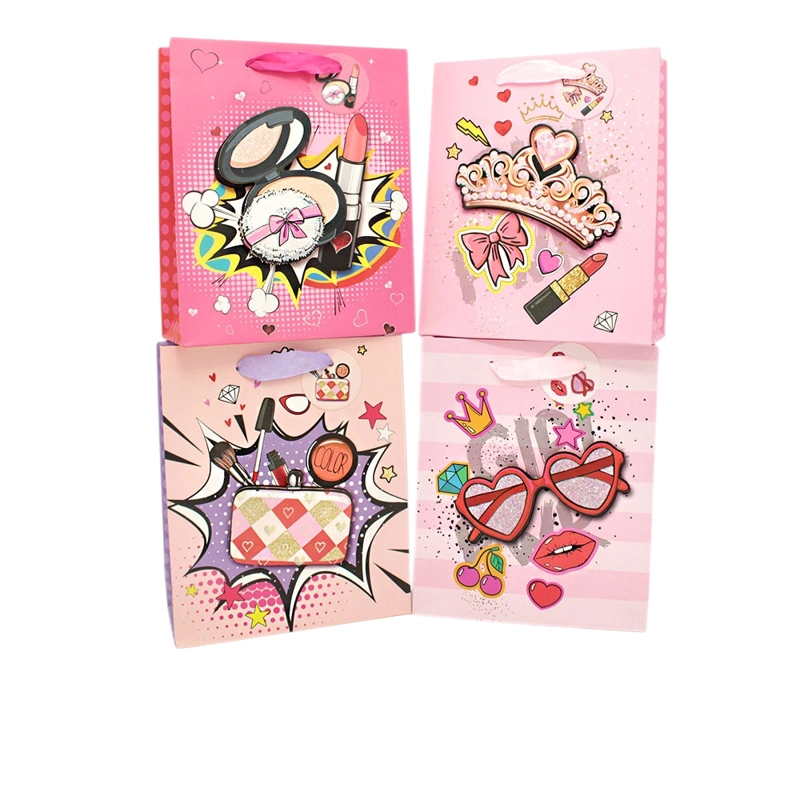 BOLSA DE REGALO BEAUTY GLITTER 3D 30X40 CM X12 UNI - 1