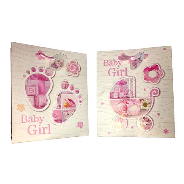 BOLSA DE REGALO BABY GIRL GLITTER 3D 30X40 CM X12 UNI - 1