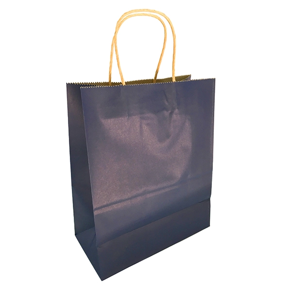BOLSA DE REGALO KRAFT AZUL MARINO 25X33X12 CM X12 UNI - 1