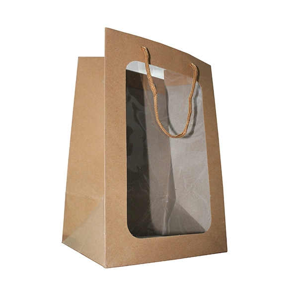 BOLSA DE REGALO VENTANA 35X25X18 CM KRAFT X12 UNI - 1