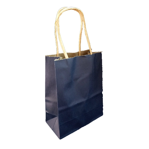 BOLSA REGALO KRAFT AZUL MARINO 14X11.5X7 X12 UNI - 1