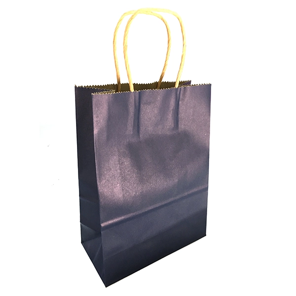 BOLSA REGALO KRAFT AZUL MARINO 15X21X8 X12 UNI - 1