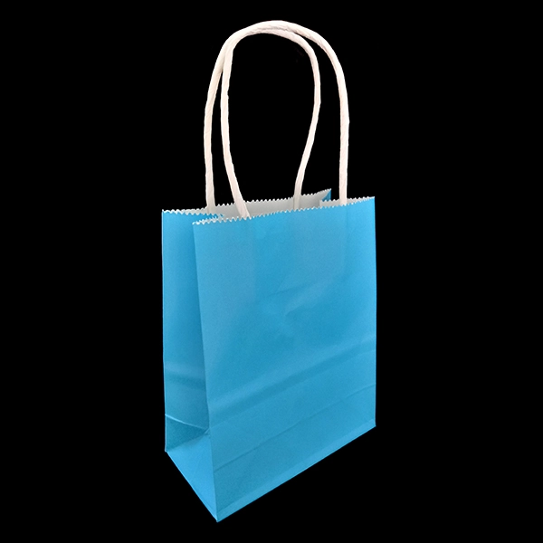 BOLSA REGALO KRAFT CELESTE 14X11.5X7 X12 UNI - 1