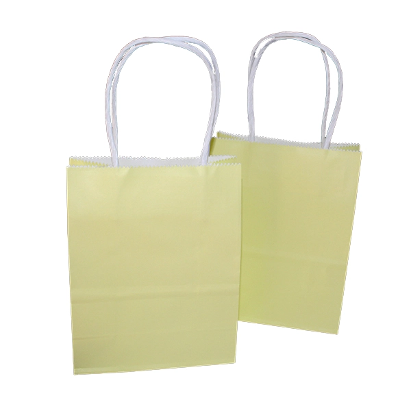BOLSA REGALO AMARILLO PASTEL 15X21X8 X12 UNI - 1