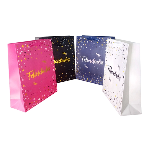BOLSA REGALO FELICIDADES BLING 26X32 X12 UNI - 1