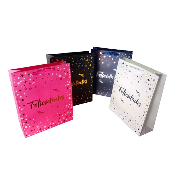 BOLSA REGALO FELICIDADES BLING 19X23 X12 UNI - 1