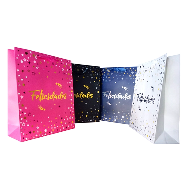 BOLSA REGALO FELICIDADES BLING 30X40 X12 UNI¡ - 1