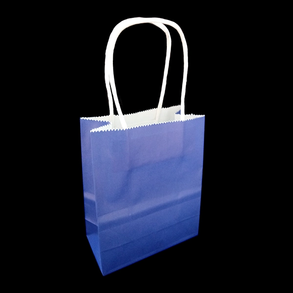 BOLSA REGALO KRAFT AZUL 14X11.5X7 X12 UNI - 1