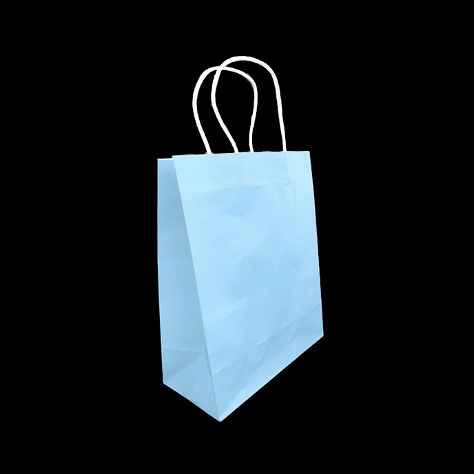 BOLSA REGALO KRAFT PASTEL CELESTE 15 X 21 X 8 X12 UNI - 1