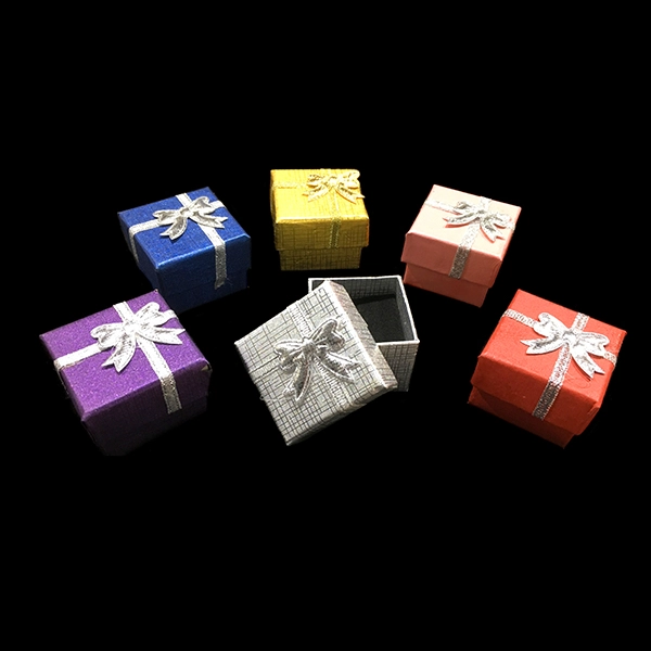 CAJA JOYAS ANILLO COLORES 4X4CM X24 UNI - 1