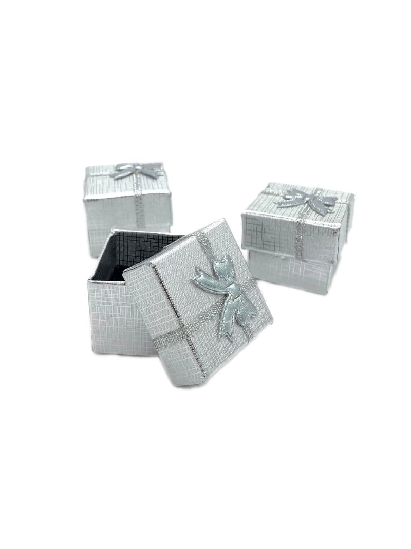 CAJA JOYAS ANILLO PLATEADO 4X4CM X24 UNI - 1