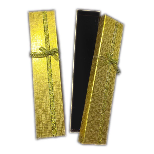 CAJA JOYAS DORADO 4X21 CM X12 UNI - 1