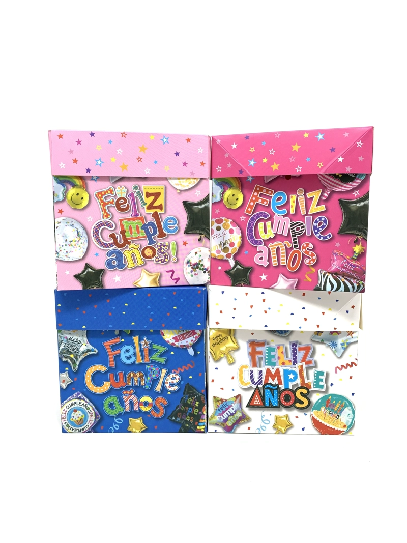 CAJA PLEGABLE CHICA F.C GLOBOS 10X10 CM X12 UNI - 1
