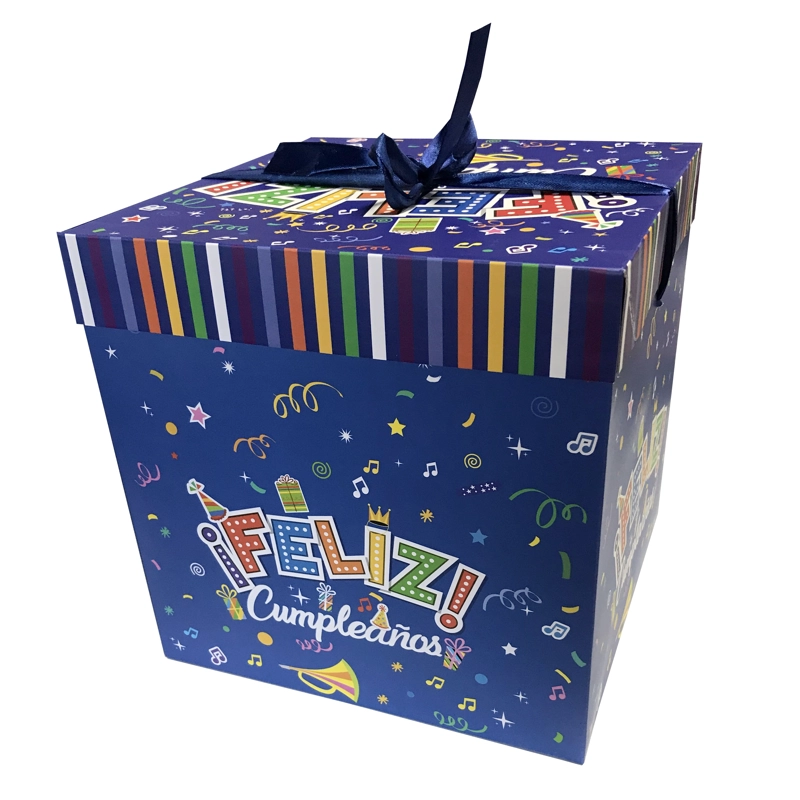 CAJA PLEGABLE F.C AZUL INTERMEDIA 25X25 CM X12 UNI - 1