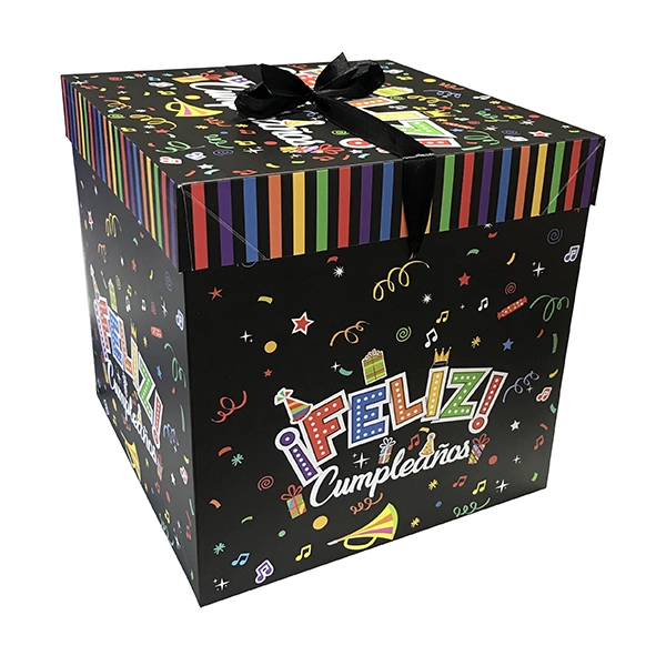 CAJA PLEGABLE F.C NEGRA INTERMEDIA 25X25 CM X12 UNI - 1