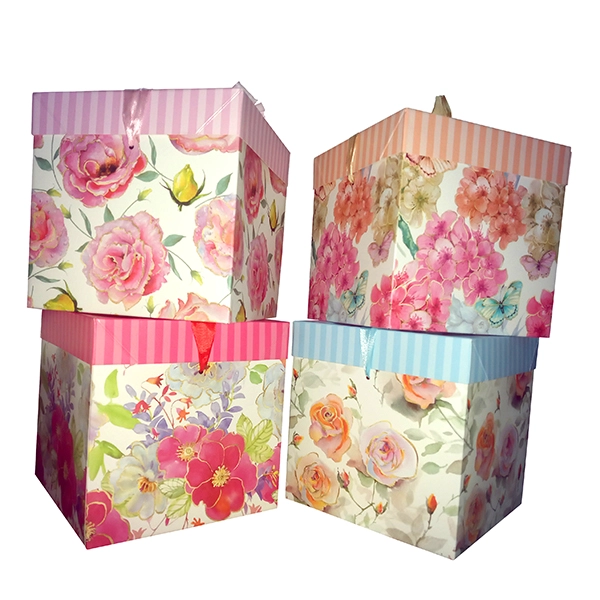 CAJA PLEGABLE FLOREADA GIGANTE 30X30 CM X12 UNI - 1