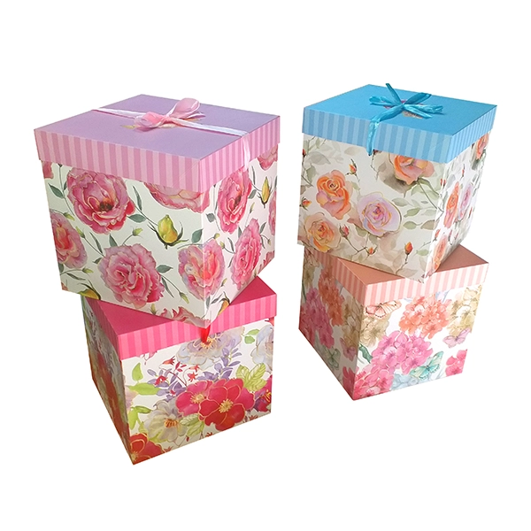CAJA PLEGABLE FLOREADA INTERMEDIA 25X25 CM X12 UNI - 1