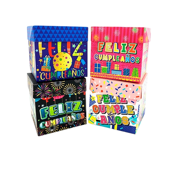 CAJA PLEGABLE MEDIANA CONFETTI F.C 15X15CM X12 UNI - 1
