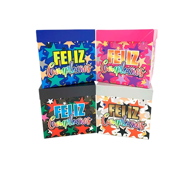 CAJA PLEGABLE MEDIANA F.C ESTRELLAS 15X15CM X12 UNI - 1