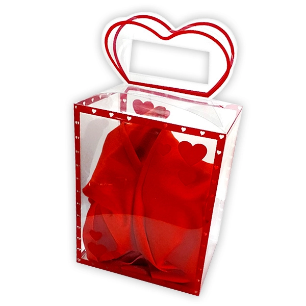CAJA PLEGABLE PLASTICO 23X17X28 CORAZONES X1 UNI - 1