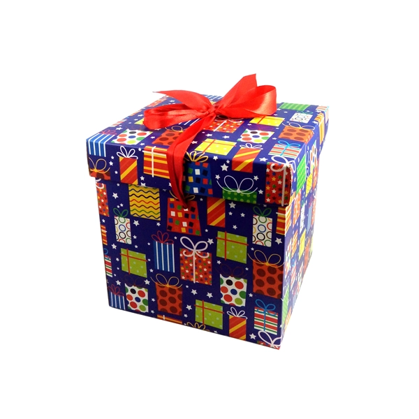 CAJA PLEGABLE REGALO AZUL CHICA 10X10X10 CM X12 UNI - 1