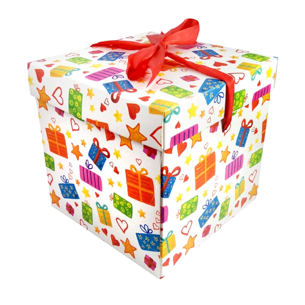 CAJA PLEGABLE REGALO BLANCO GRANDE 22X22 CM X12 UNI - 1