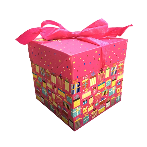 CAJA PLEGABLE REGALO FUCSIA MEDIANO 15X15 X12 UNI - 1