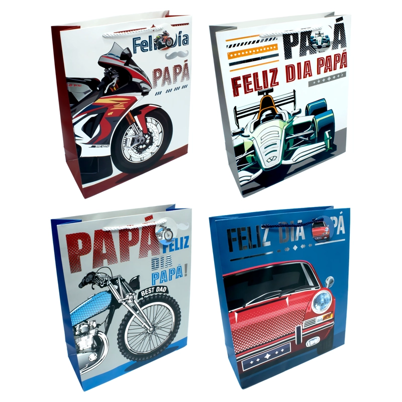 BOLSA DE REGALO FELIZ DIA PAPA 26X32 X12UNI - 1
