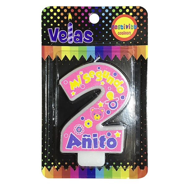 VELA MI 2DO A?ITO ROSADO X1 UNI - 1