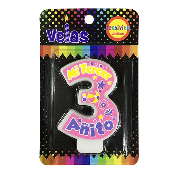 VELA MI 3RO A?ITO ROSADO X1 UNI - 1
