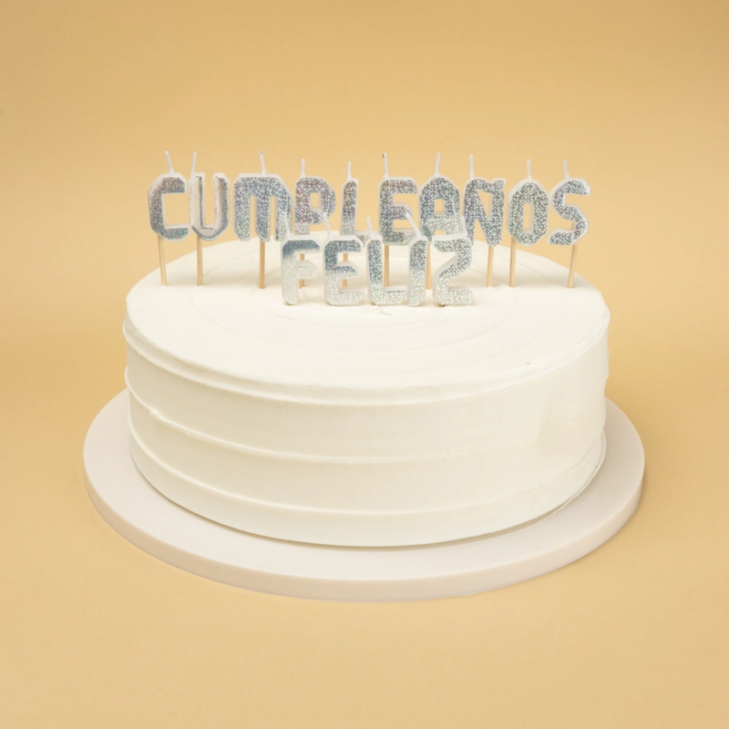 VELA FELIZ CUMPLEA?OS HOLO PLATEADO X1UNI - 1