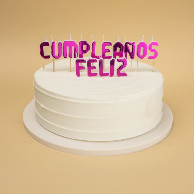 VELA FELIZ CUMPLEA?OS HOLO FUCSIA X1UNI - 1