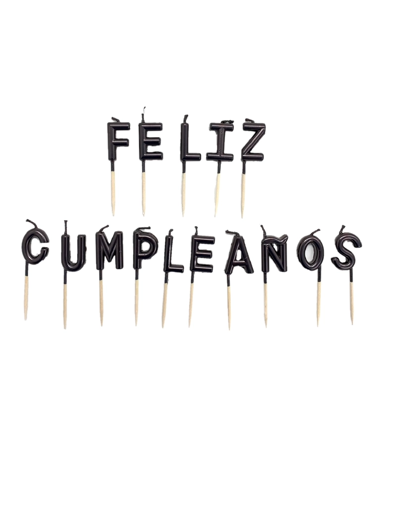 VELA FELIZ CUMPLEANOS NEGRO X1 UNI - 1