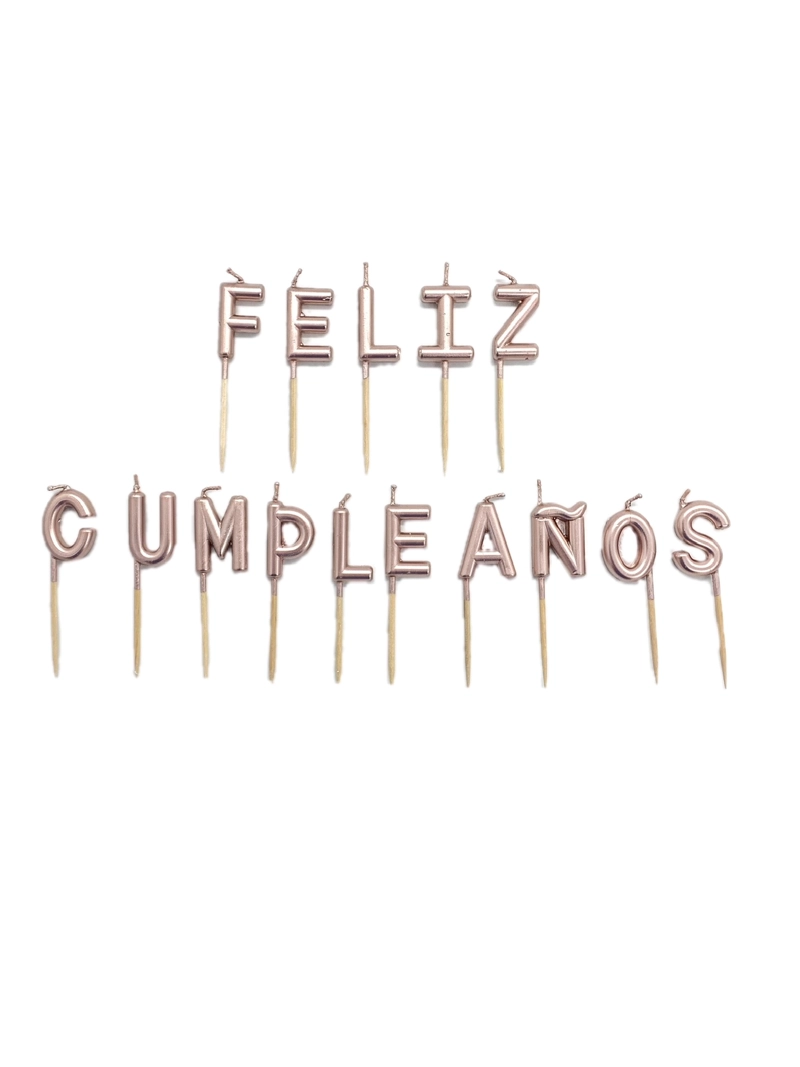VELA FELIZ CUMPLEANOS ROSE GOLD X1 UNI - 1