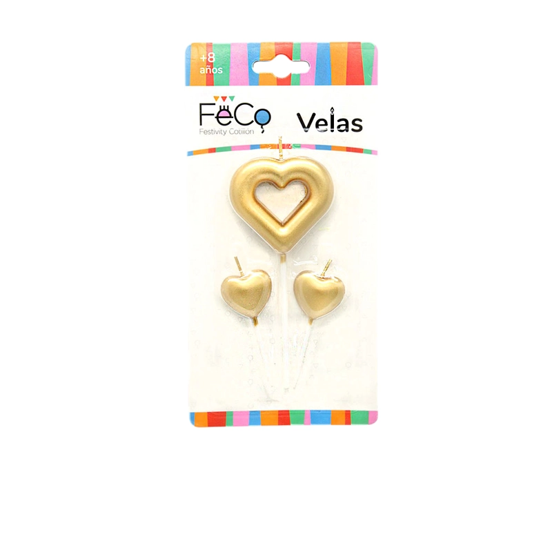 VELA CORAZON DORADO X1 SET - 1