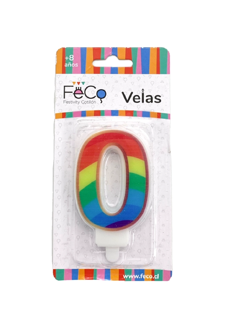 VELA ARCOIRIS NUMERAL 0 X1 UNI - 1