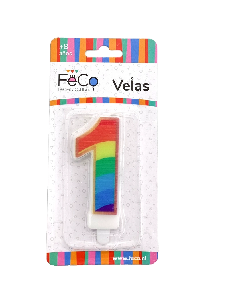VELA ARCOIRIS NUMERAL 1 X1 UNI - 1