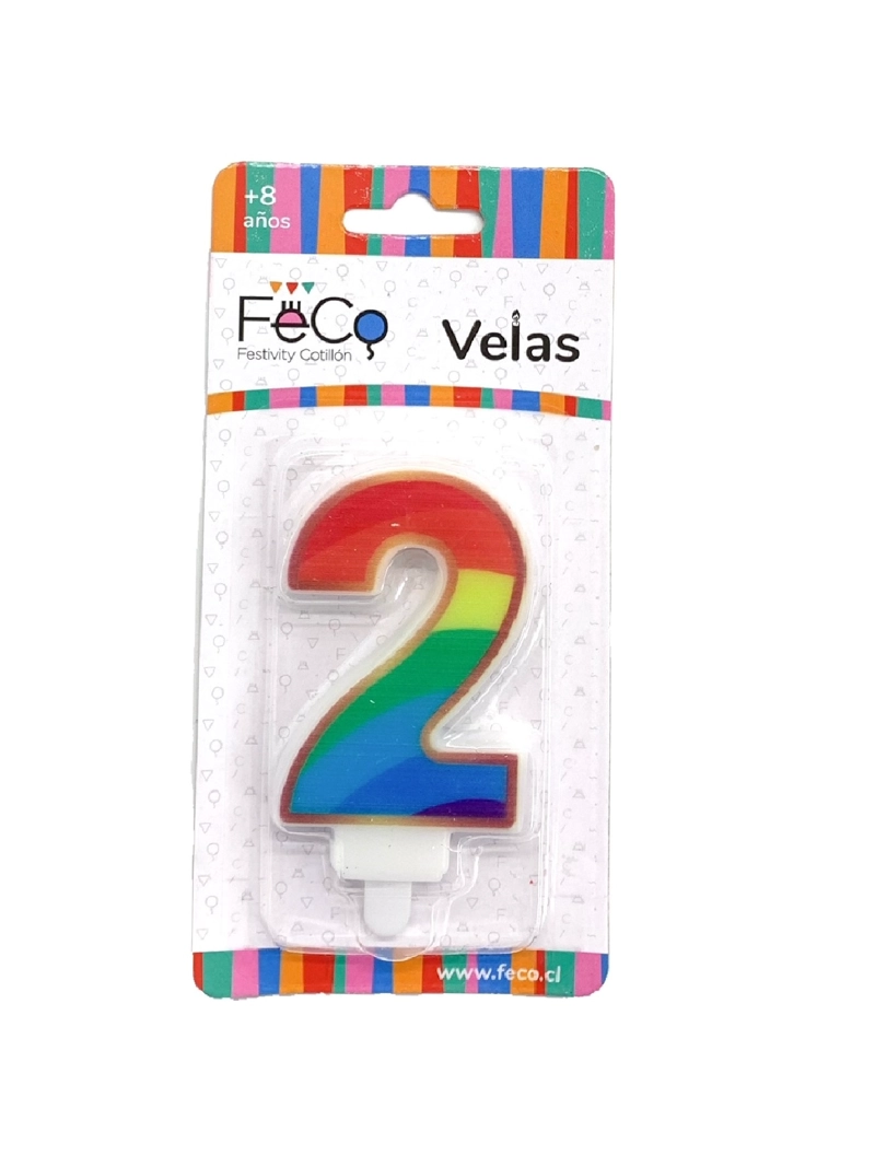 VELA ARCOIRIS NUMERAL 2 X1 UNI - 1