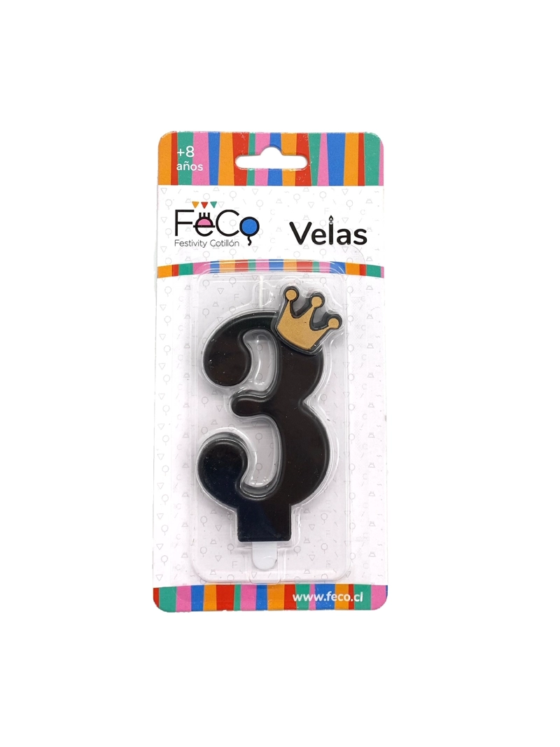 VELA CORONA NUMERAL 3 X1 UNI - 1