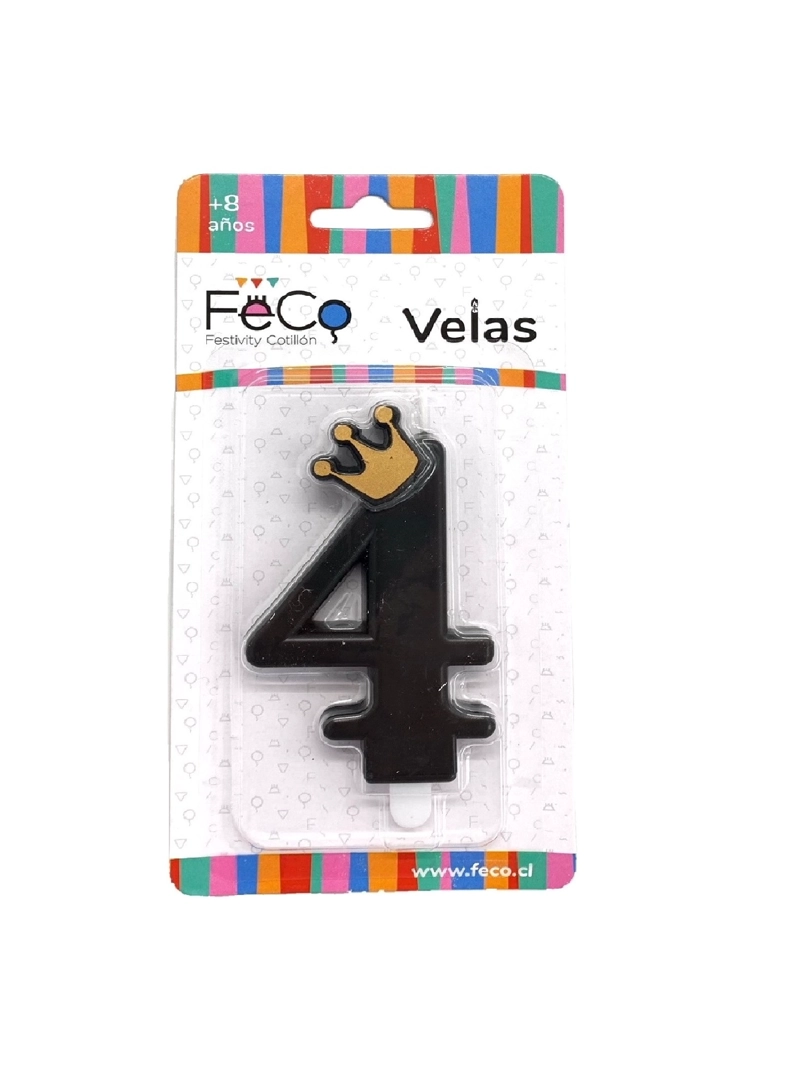 VELA CORONA NUMERAL 4 X1 UNI - 1