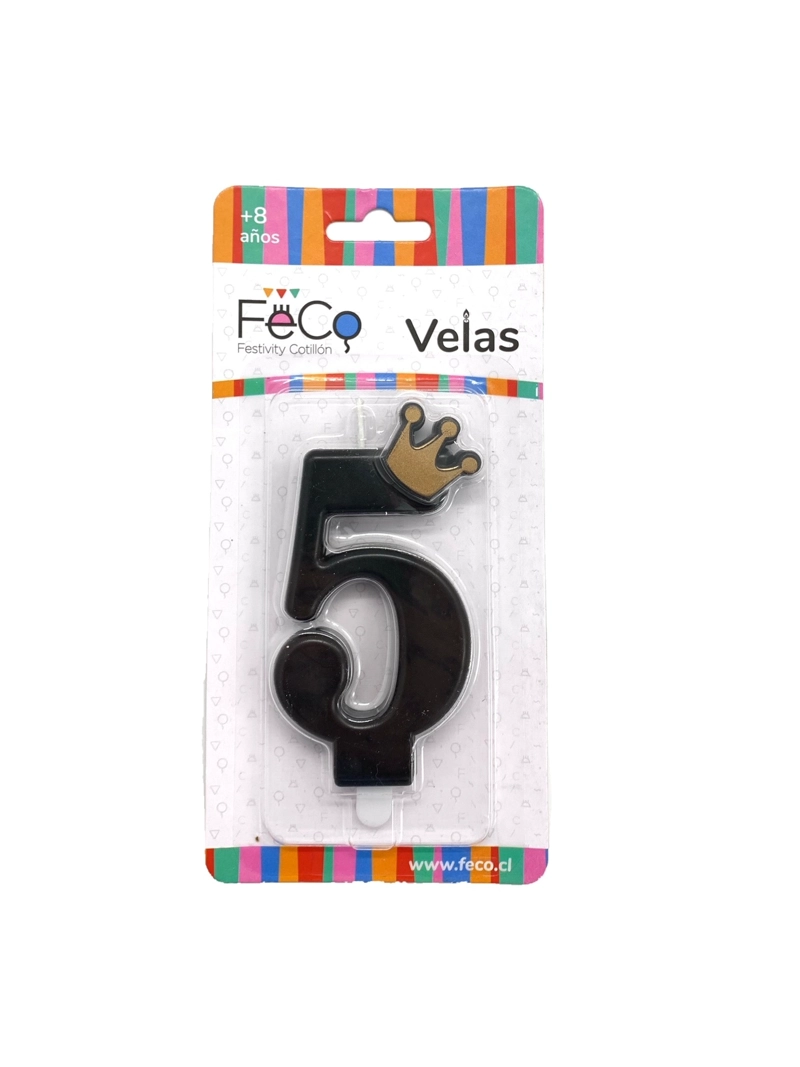 VELA CORONA NUMERAL 5 X1 UNI - 1