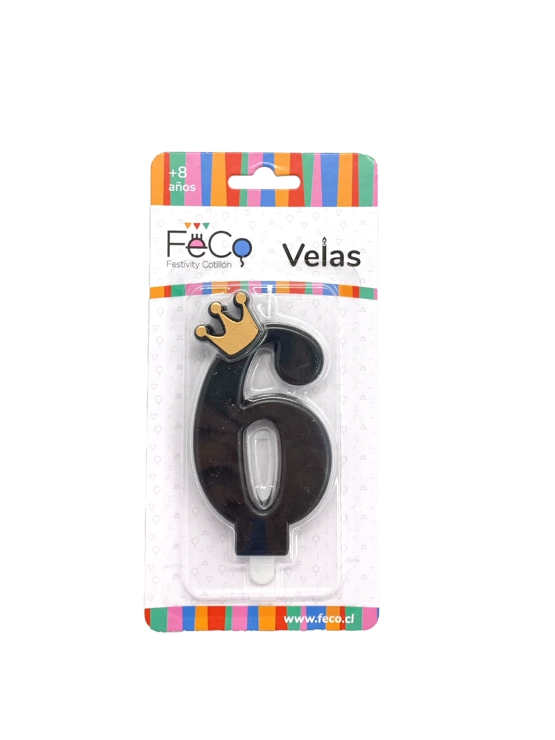 VELA CORONA NUMERAL 6 X1 UNI - 1