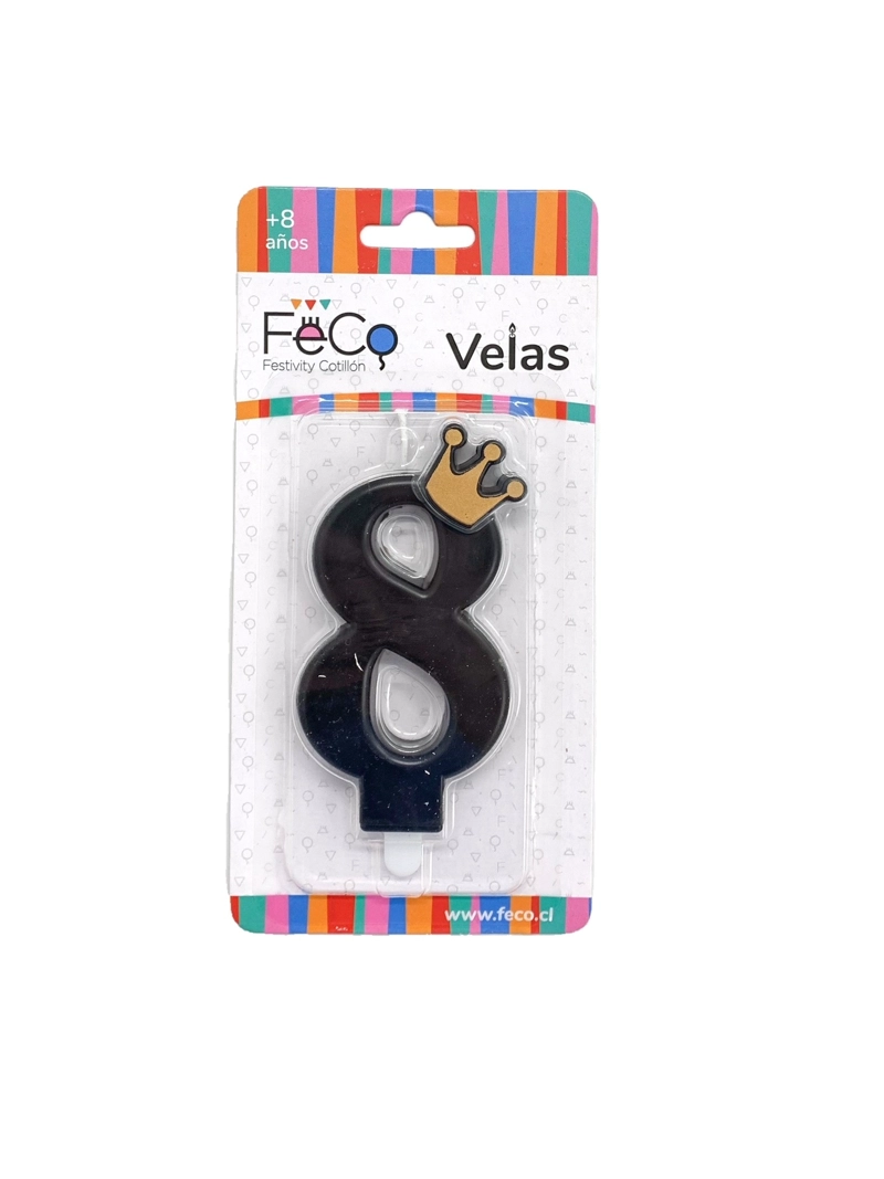 VELA CORONA NUMERAL 8 X1 UNI - 1