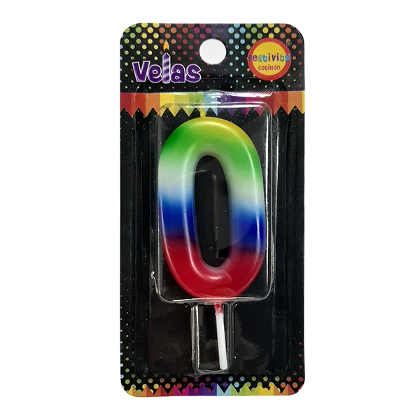 VELA NUMERAL ARCOIRIS N? 0 X1 UNI - 1