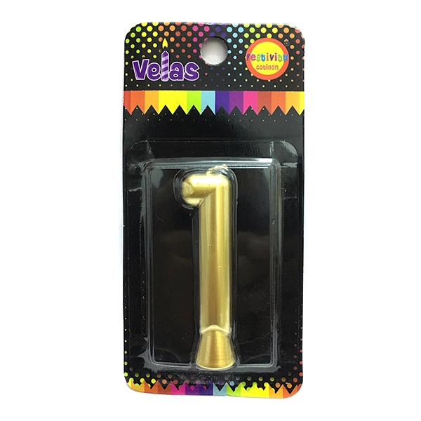 VELA NUMERAL DORADA 1 X1 UNI - 1