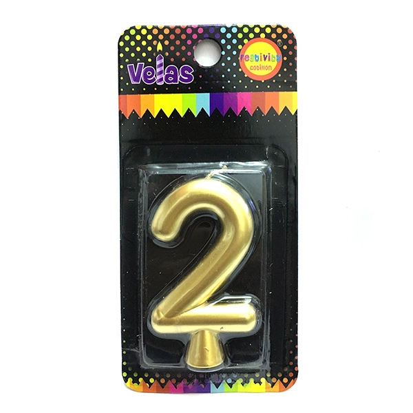 VELA NUMERAL DORADA 2 X1 UNI - 1